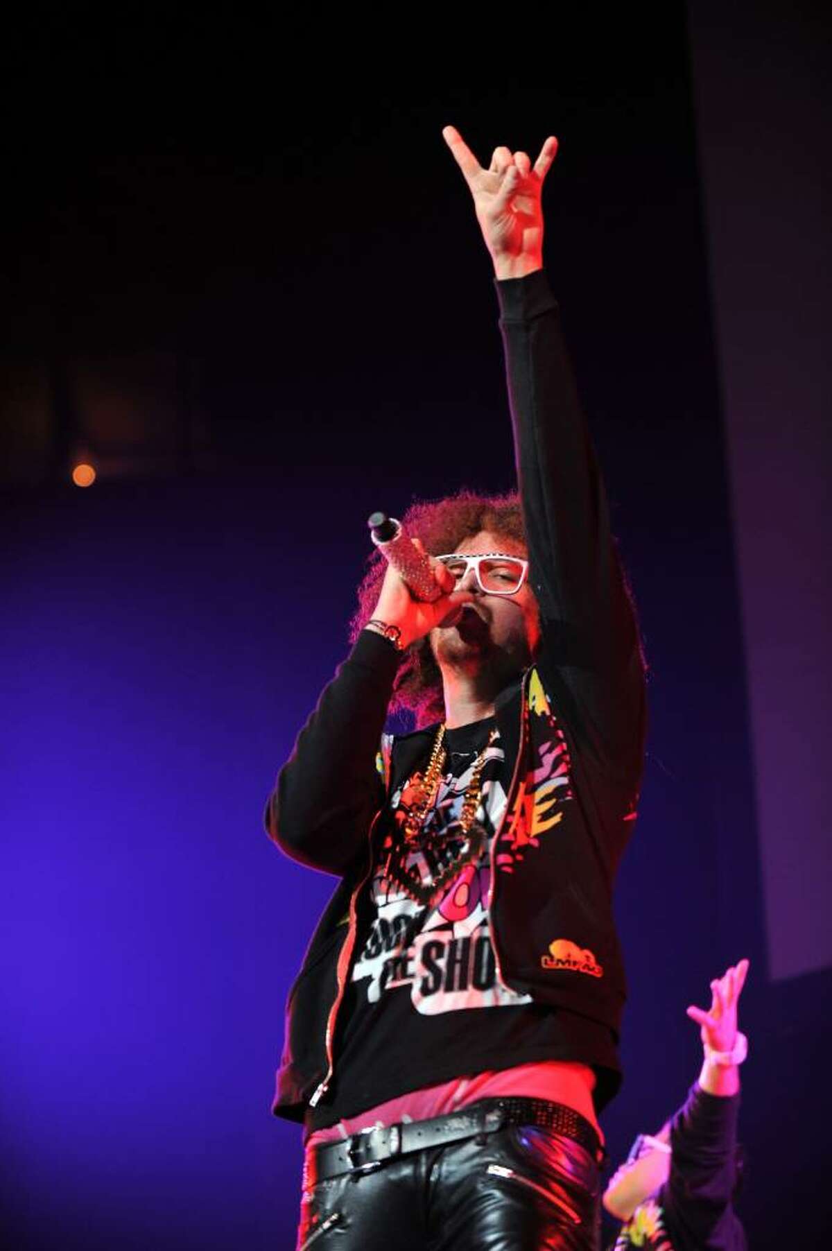NEW YORK - FEBRUARY 24: Red Foo of LMFAO performs at Madison Square Garden on February 24, 2010 in New York City. (Photo by Bryan Bedder/Getty Images) *** Local Caption *** Red Foo