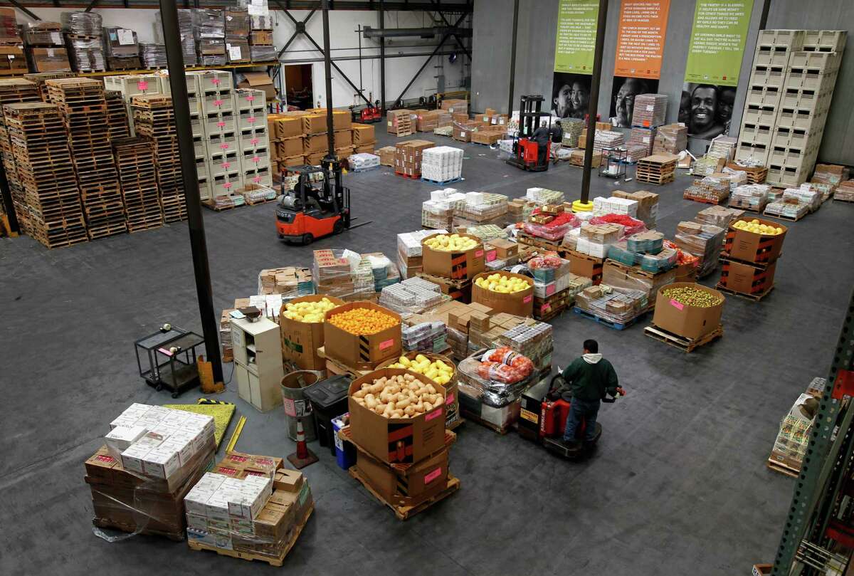 Fresh produce is sorted at the SF-Marin Food Bank in S.F.