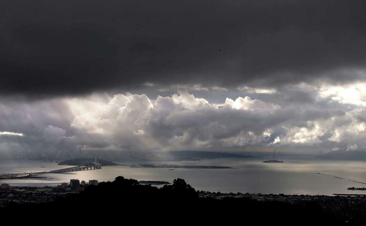 A break between rain showers over San Francisco Bay as seen from Grizzly Peak in the Berkeley on Nov. 20, 2014.