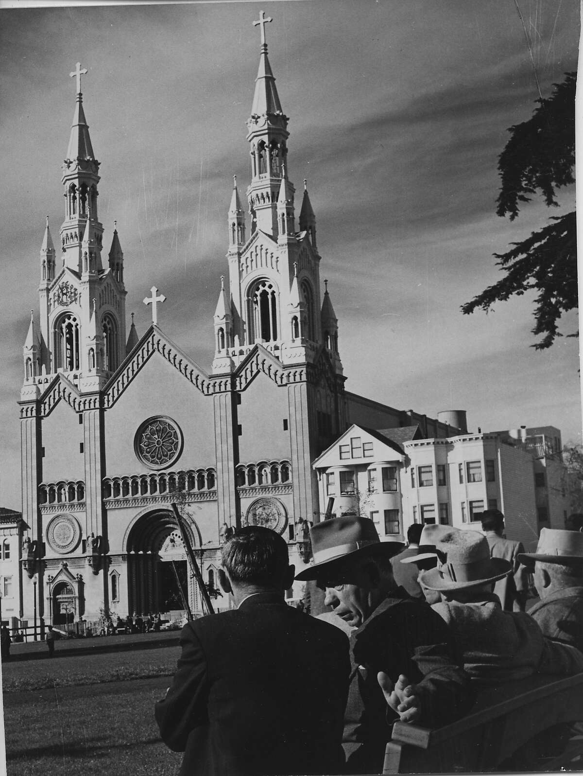 Saints Peter and Paul Church on Washington Square Park in San Francisco. Date Unknown