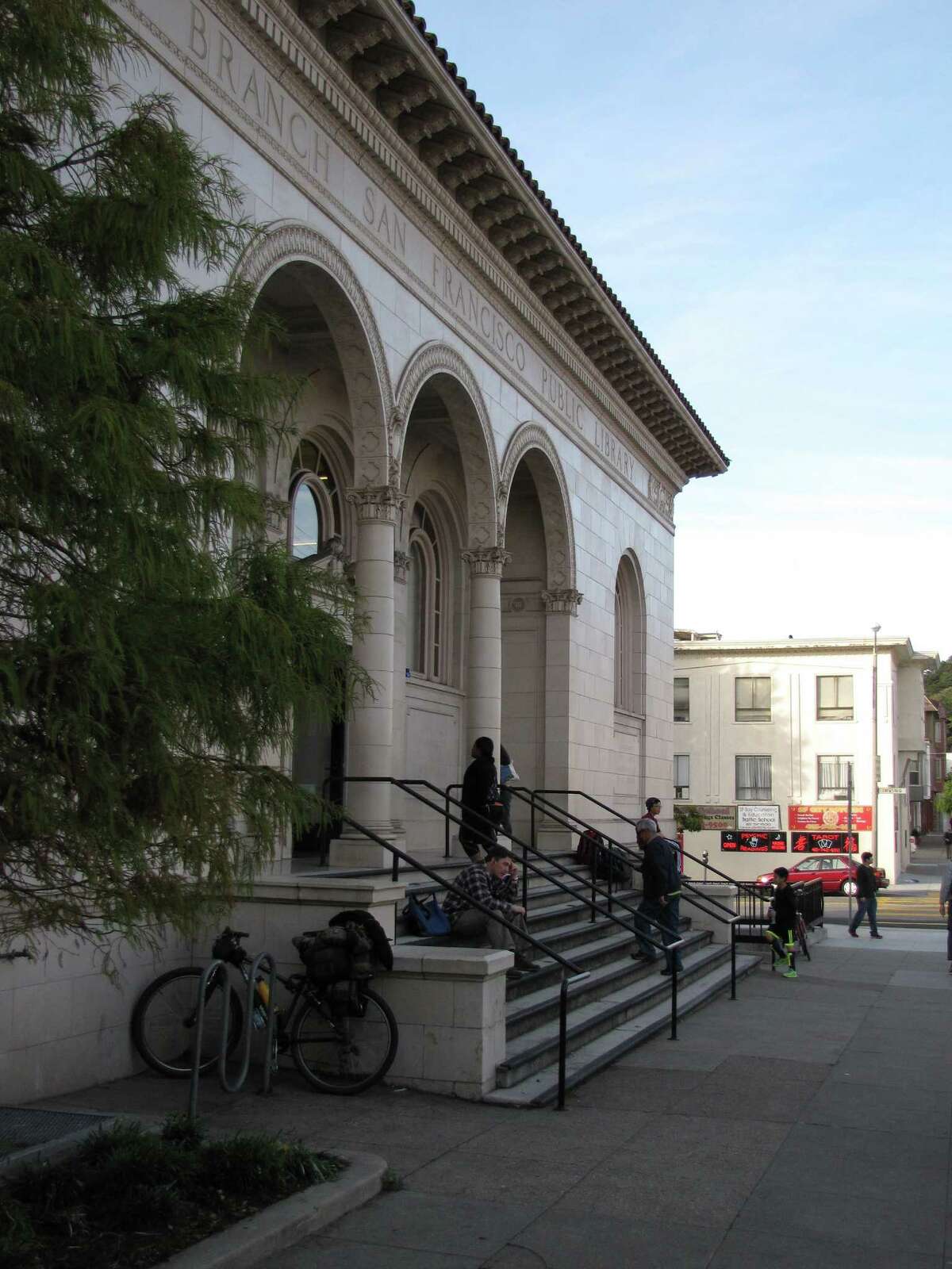 The Sunset branch of San Francisco's public library was built in 1918, one of seven financed all or in part by money from steel tycoon Andrew Carnegie. The architect was G. Albert Lansburgh. It reopened in 2007 with an update by Fougeron Architecture.