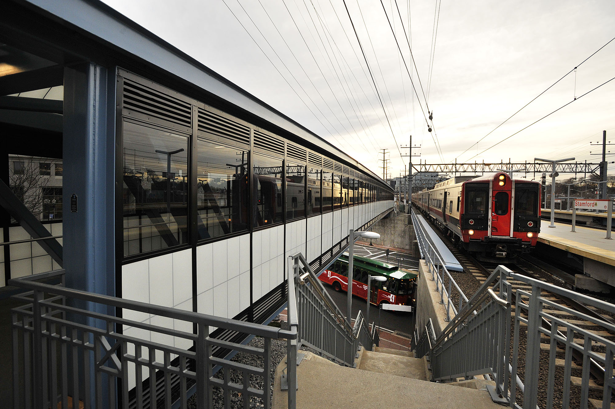 Pedestrian bridge opens at Stamford train station