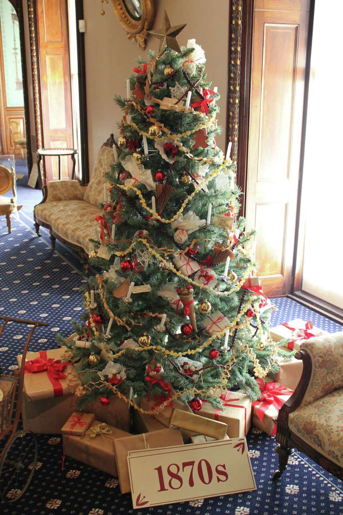 Christmas decorations in America began in earnest in the 1850s, when the concept of table-top trees were embraced by the growing middle class. This holiday season, Victorian holiday traditions will be the focus of events at the Lockwood-Mathews Mansion Museum, in Norwalk, above, and Bridgeport's Barnum Museum.