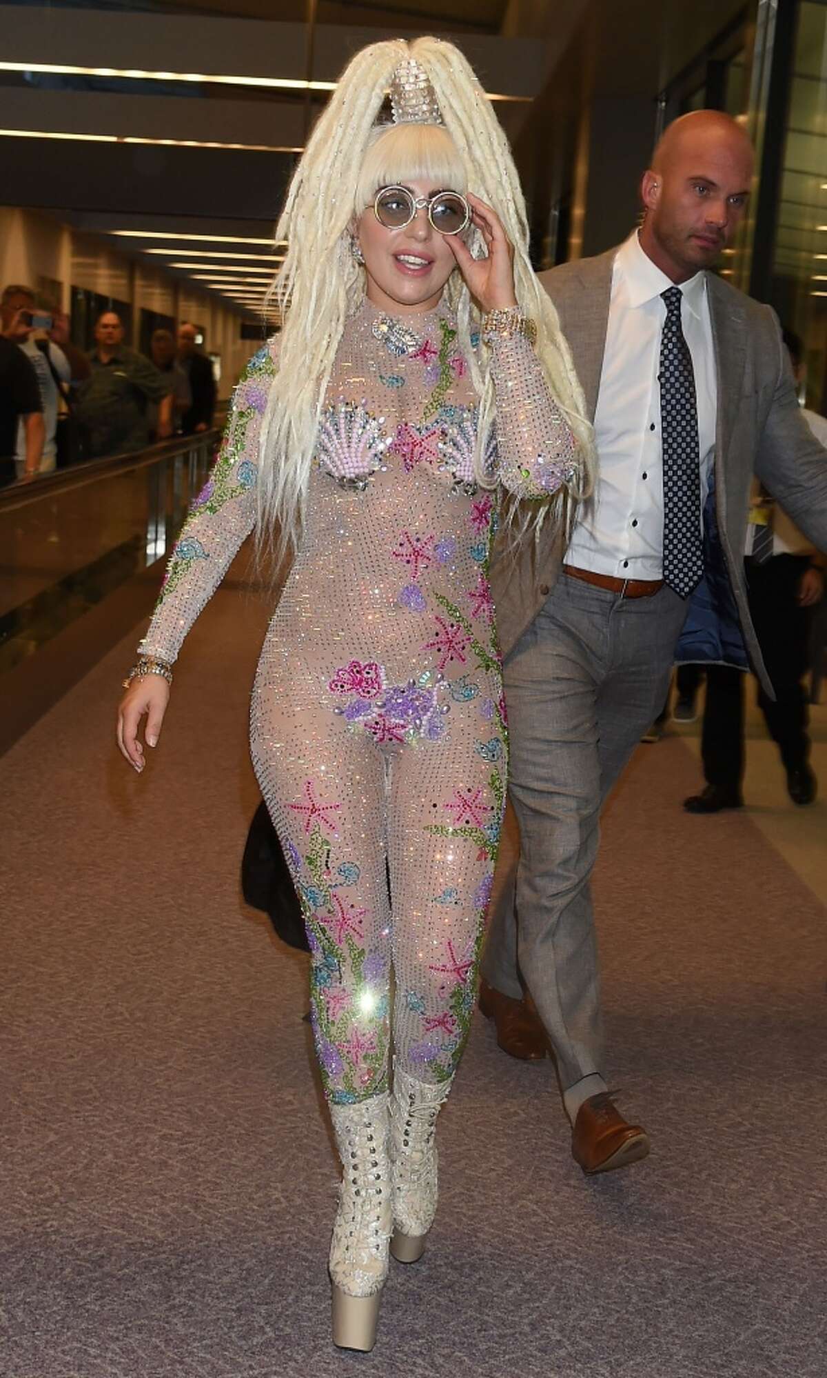 Lady Gaga arrives at Narita International Airport on August 12, 2014 in Narita, Japan.