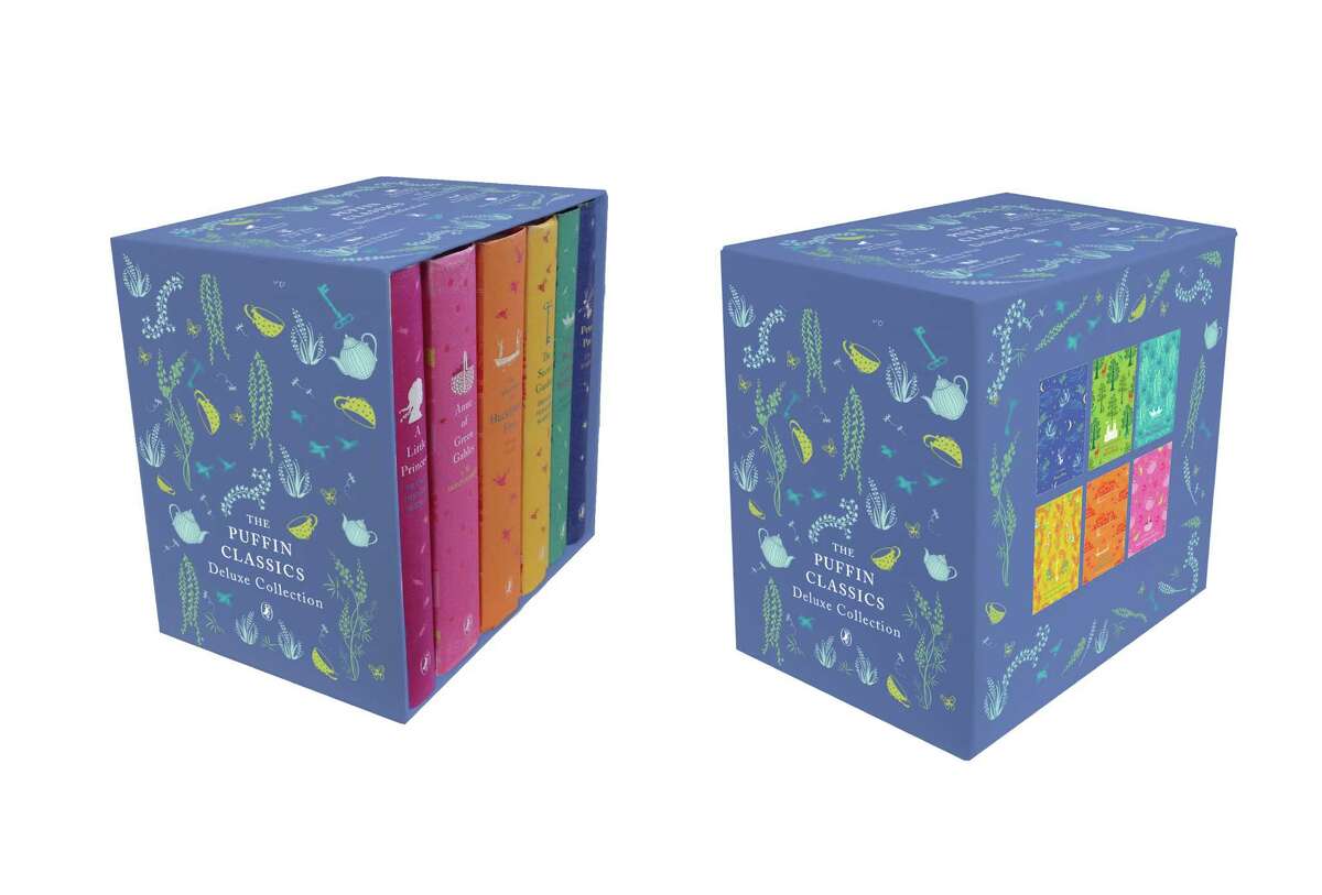 This product image released by Puffin Classics shows the Puffin classic box set including classics "A Little Princess," "Anne of Green Gables," "The Adventures of Huckleberry Finn," "The Secret Garden," "The Wind in the Willows" and "Peter Pan." (AP Photo/Puffin Classics)