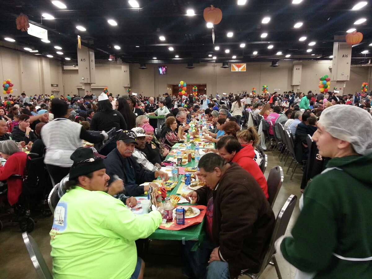 The Henry B. Gonzalez Convention Center is all decked out for the Raul Jimenez Thanksgiving Dinner, which serves up thousands of meals for people around the San Antonio-area each year.
