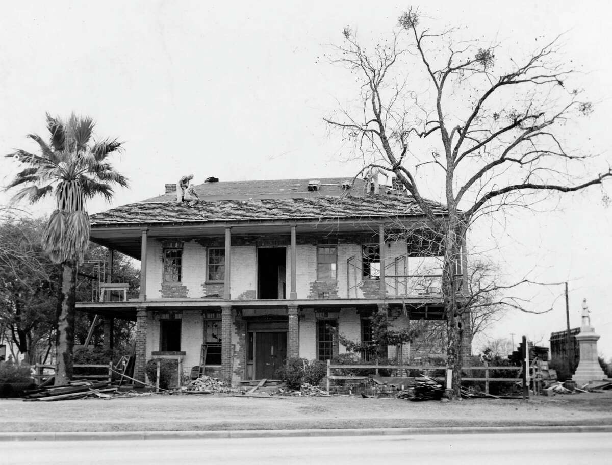 Restoration work at Kellum-Noble House, Jan. 23, 1956.