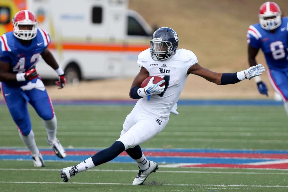 Rice?’s Dennis Parks (4) gains yards for the during an NCAA college football game against Louisiana Tech in Ruston, La., Saturday, Nov. 29, 2014. (AP Photo/The News-Star, Dacia Idom) NO SALES