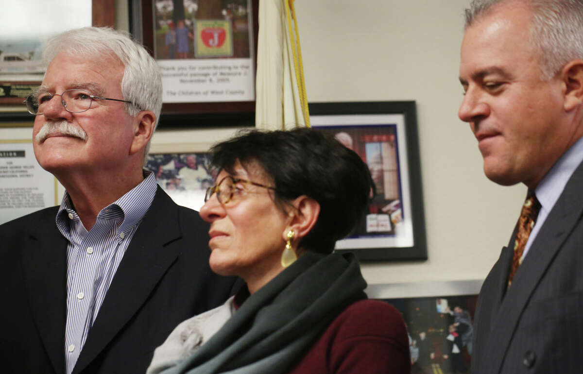 After more than 40 years of service, U.S. Rep. George Miller (left), with his wife Cynthia and son George IV, said at a news conference in Richmond in January that he would retire and would will not run for office again.