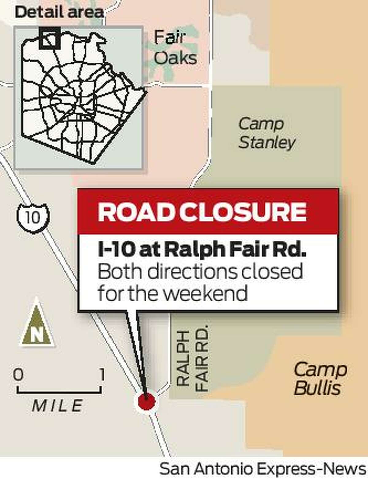 Major closure at I10 and Ralph Fair Road this weekend