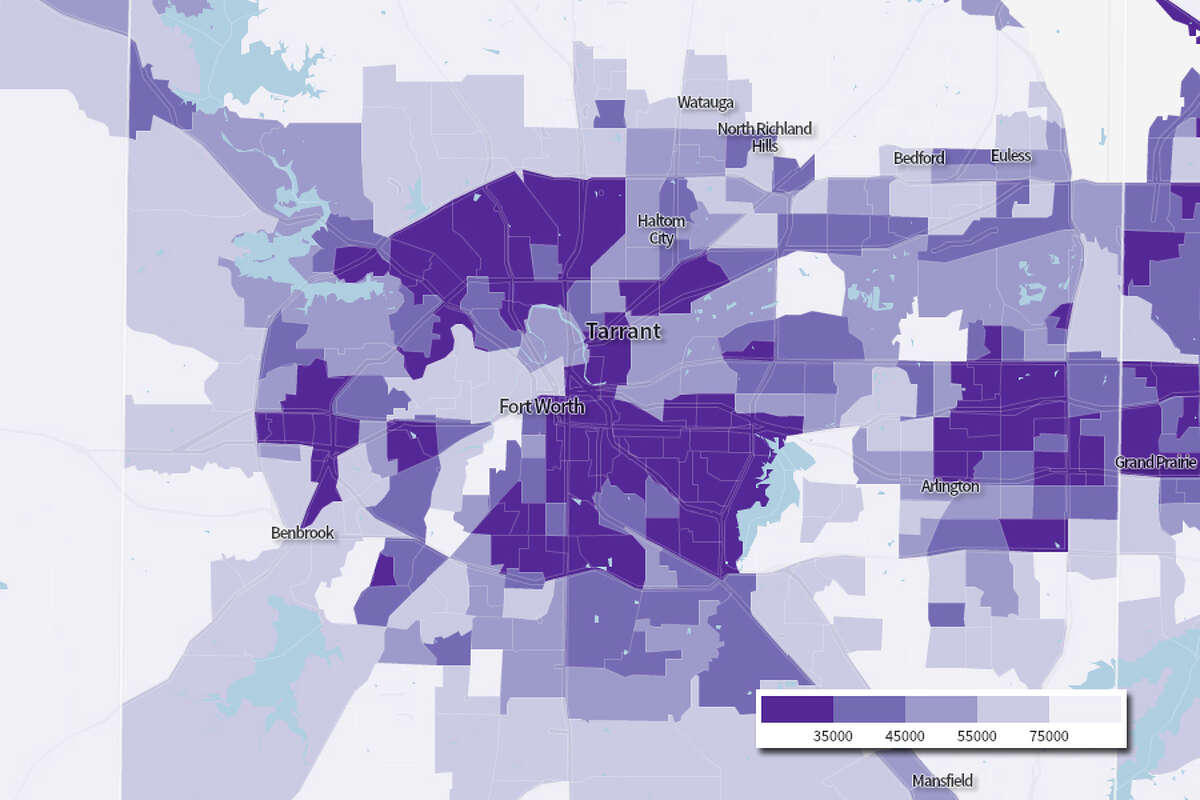 See how income has changed in Texas' biggest cities over the last 22 years