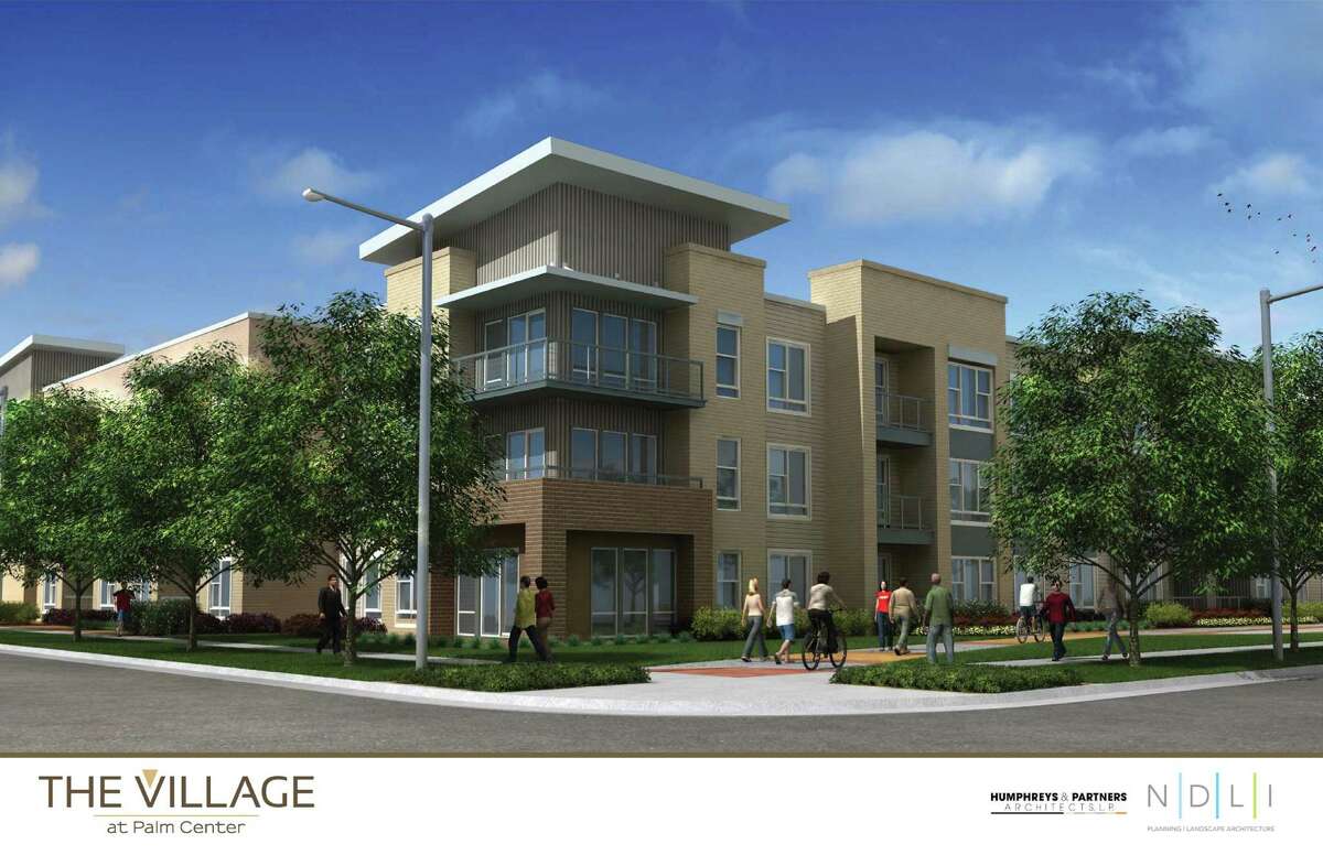 A rendering of The Village at Palm Center, a mixed-use development at the corner of MLK and Griggs. The ITEX Group is developing the project.