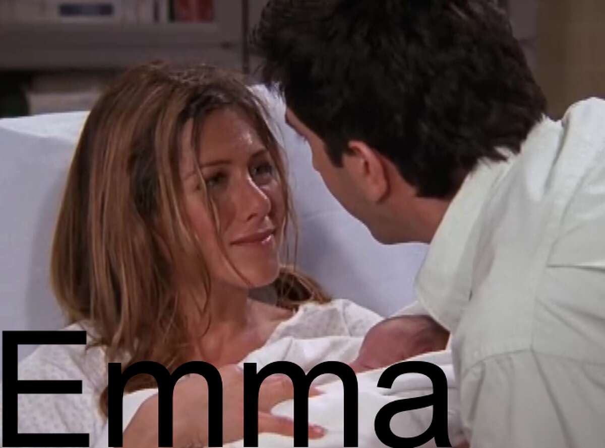 No. 2 Emma: This classic German name meaning universal, picked up in popularity when Ross and Rachel gave their baby this moniker on the show 'Friends.' The name has only continued to climb the ladder, becoming the new Emily.