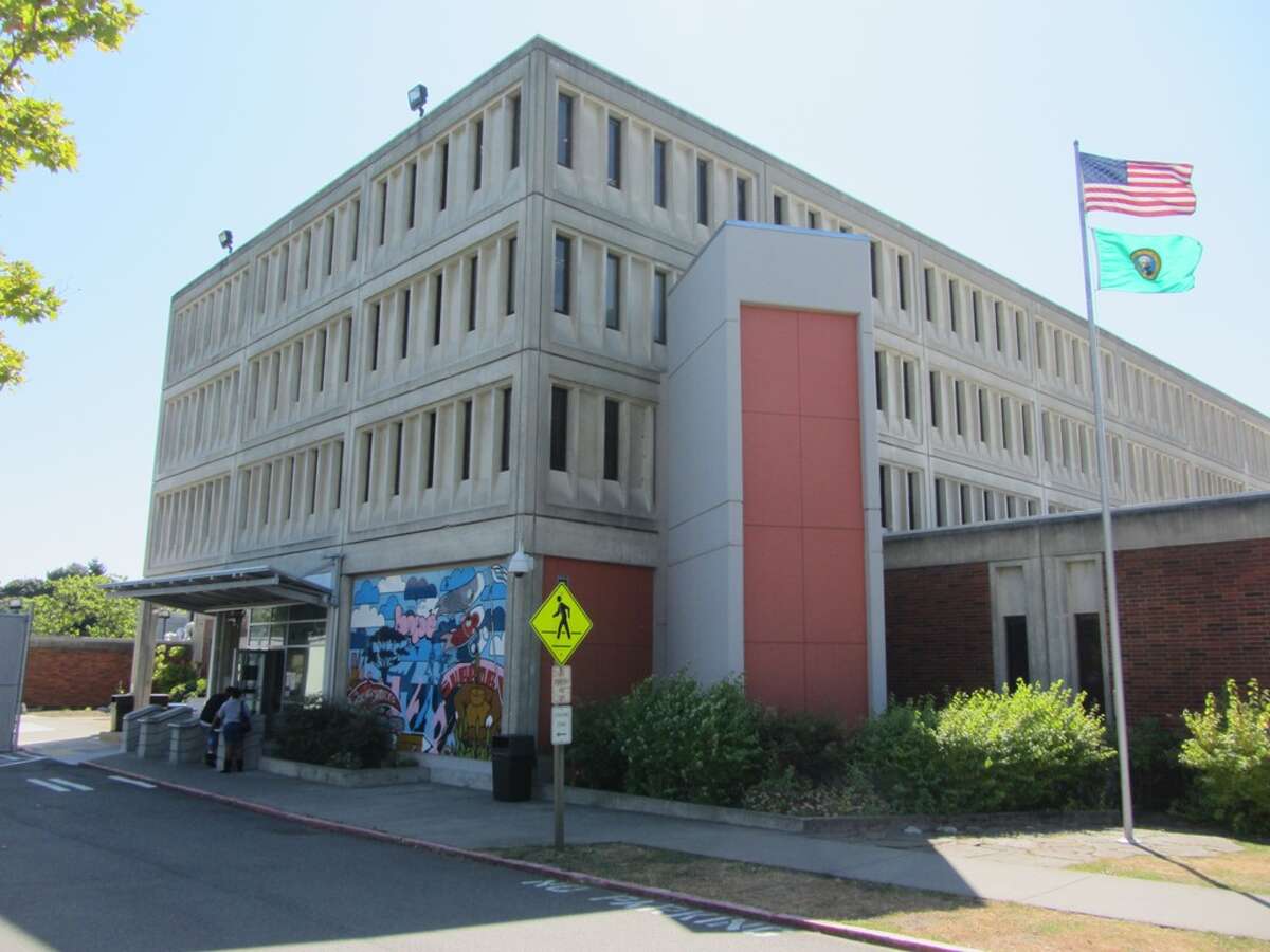The King County Youth Services Center, pictured in a Seattle Public Schools photo. The district operates the Alder Academy out of the juvenile detention facility.