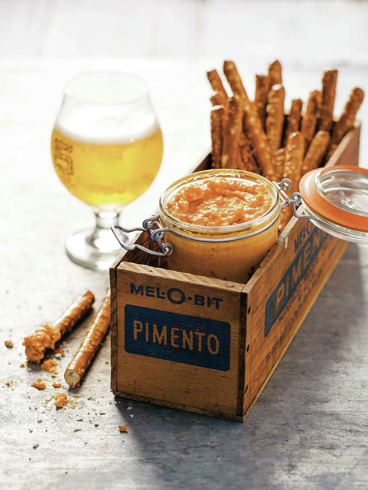 Pimento beer cheese from “Pimento Cheese: The Cookbook,” by Perre Coleman Magness.