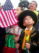 Luis Jesus Maya Padilla, 6, from Colegio, Mexico, participates in the Hands Across the Bridge ceremony between Brownsville and Matamoros, Mexico.