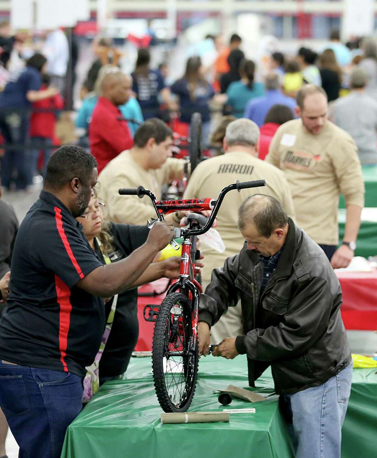 Twenty seven team participate in the Hotel and Lodging Association of Greater Houston 15th Annual Bike Building Competition on Monday December 8, 2014 at the George R. Brown Convention Center in Houston, TX.