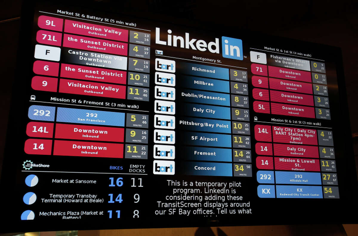 A screen shows BART and Muni times.