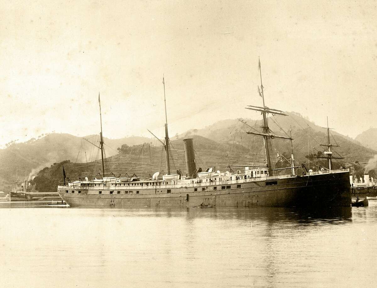 SS City of Rio de Janeiro built by John Roach & Son in 1878 at Chester, Penn. regularly transported passengers and cargo between Asia and San Francisco, photo taken at Nagasaki, Japan, 1894.
