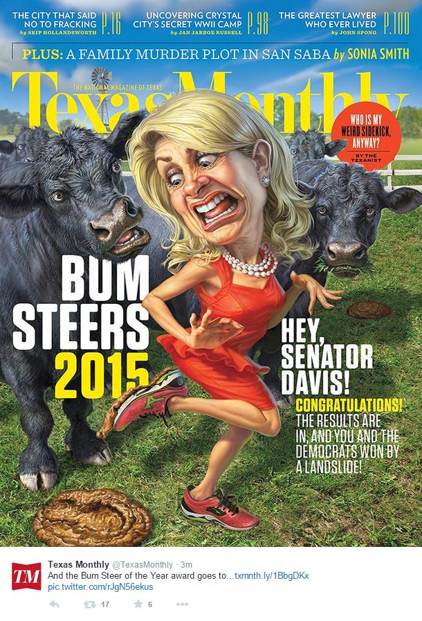 Wendy Davis gets Texas Monthly's 2015 'Bum Steer of the Year'