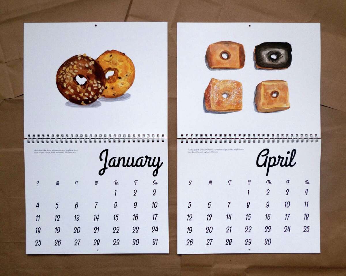 2015 Donuts of the Bay Area calendar by San Francisco illustrator April Waters.