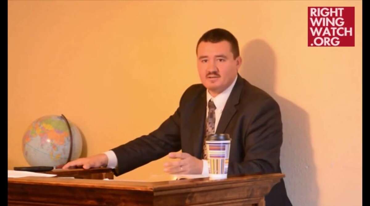 Pastor Donnie Romero, shown in a YouTube video published by Right Wing Watch.