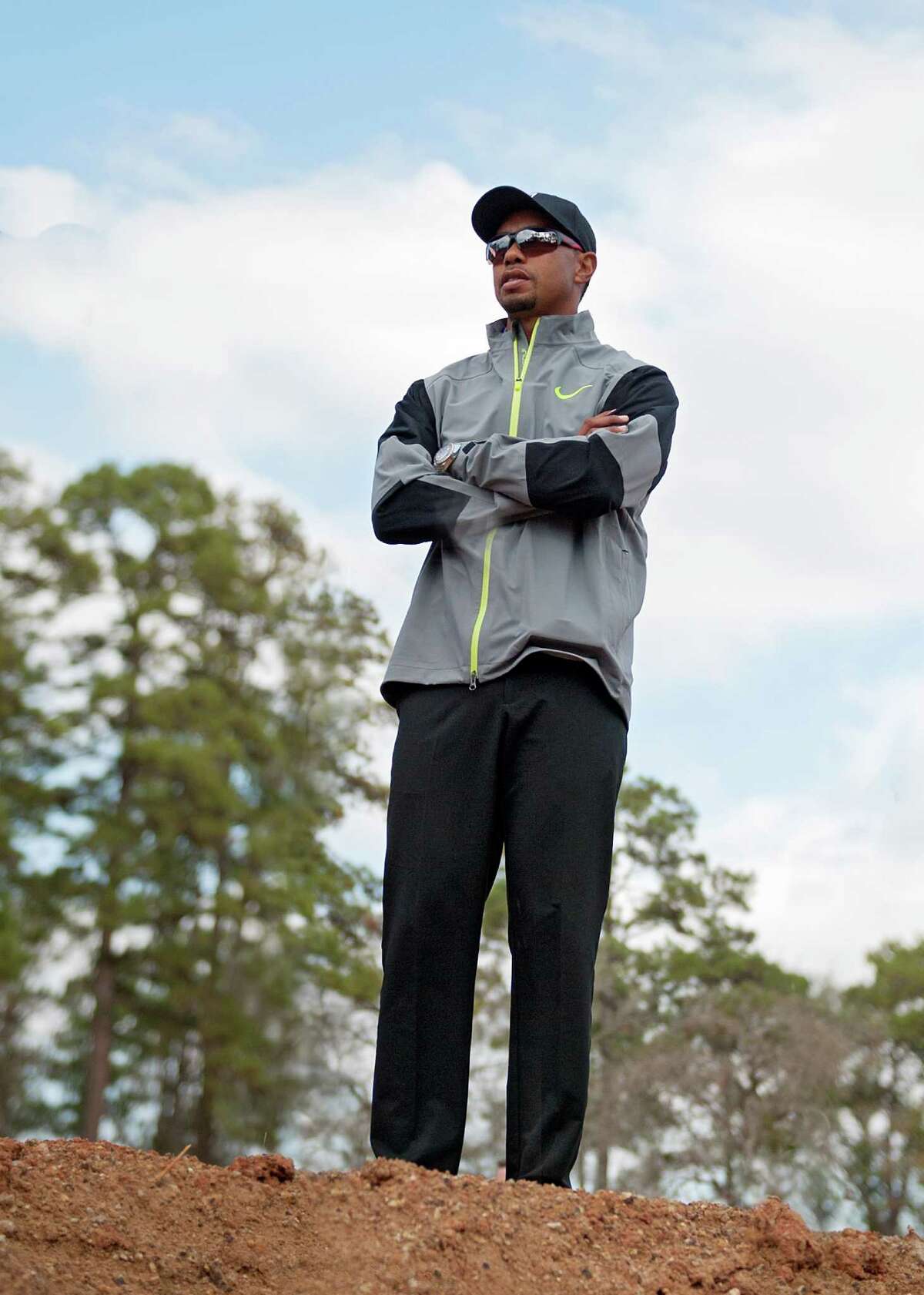 Tiger Woods at the site of a course he's designing at Bluejack National in Montgomery on Monday, Dec. 15, 2014.