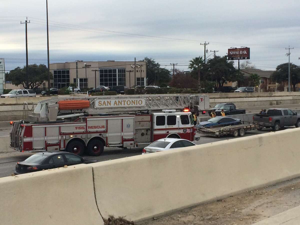 An accident on Interstate 10 near Huebner caused delays Tuesday afternoon.
