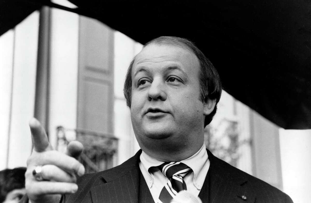 FILE - In this Jan. 6, 1981, file photo James Brady, selected by president-elect Ronald Reagan to become his press secretary, talks to reporters after the announcement was made in Washington. Brady, the affable, witty press secretary who survived a devastating head wound in the 1981 assassination attempt on President Ronald Reagan and undertook a personal crusade for gun control, died Monday, Aug. 4, 2014. He was 73.