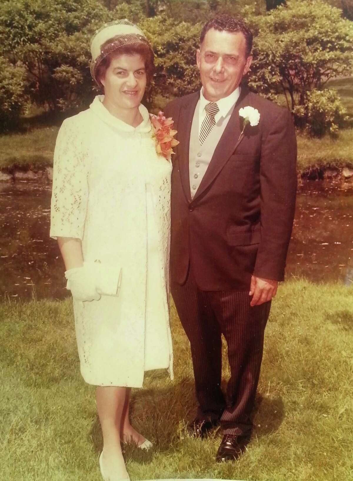 Livia and Giuseppe Fortuna during a family wedding in 1972. The Stamford couple were married for 69 years and died within minutes of each other on Saturday at the Smith House nursing home.