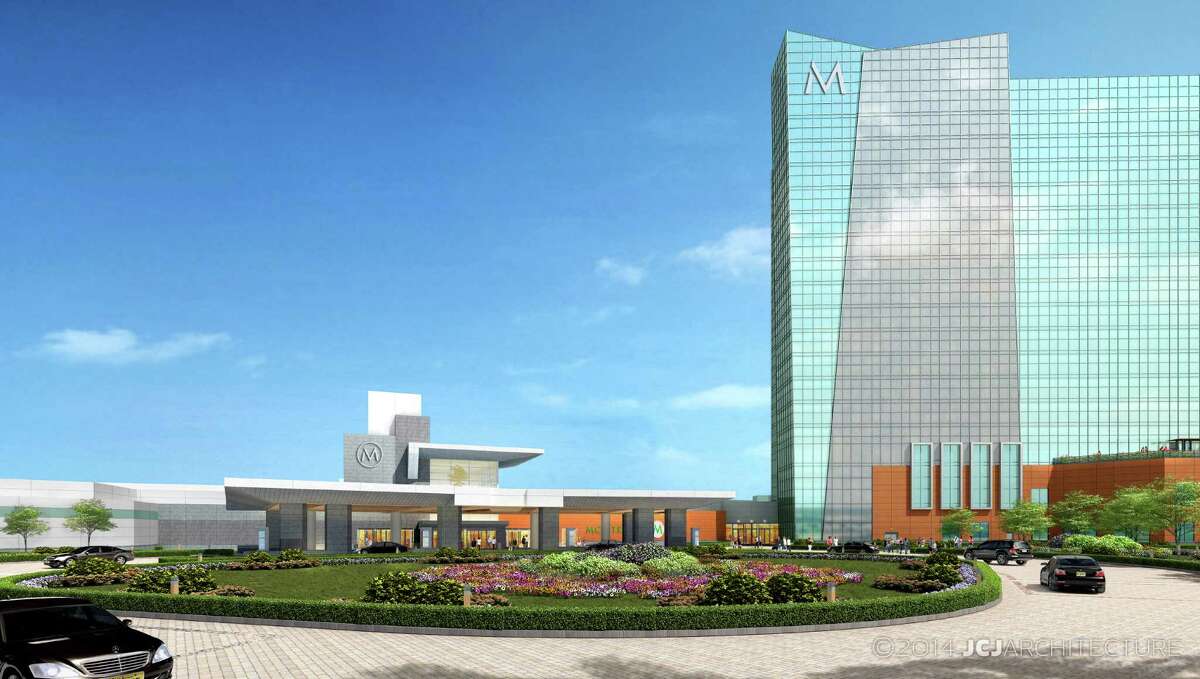 This architectural rendering image provided by JCJ Architecture shows an exterior view of the proposed Montreign Resort Casino in Thompson, N.Y. The development in the Catskills region was recommended for a casino license on Wednesday, Dec. 17, 2014, by the state's Gaming Facility Location Board. (AP Photo/JCJ Architecture) ORG XMIT: NYMG113
