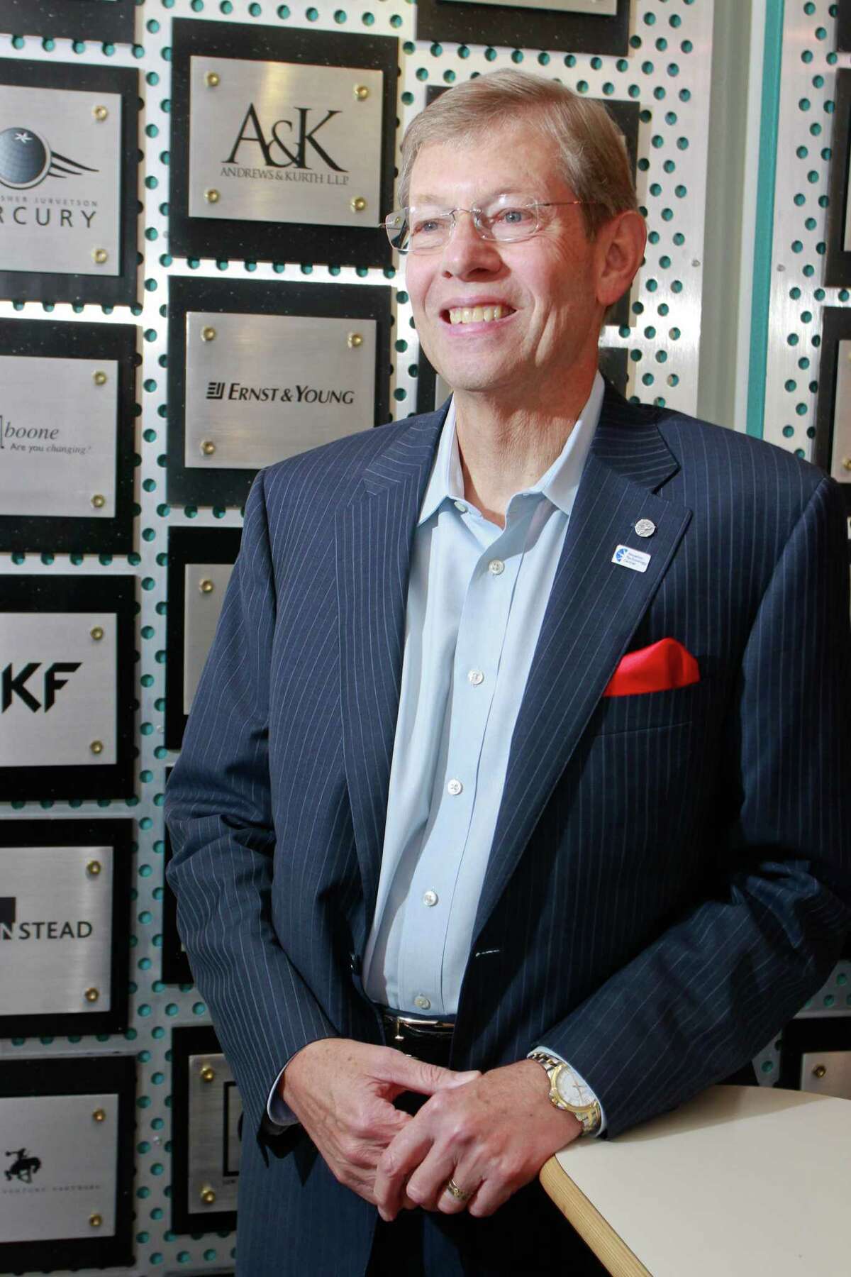 Walter Ulrich, president and CEO of the Houston Technology Center, in the lobby of the center. (For the Chronicle/Gary Fountain, December 16, 2014)