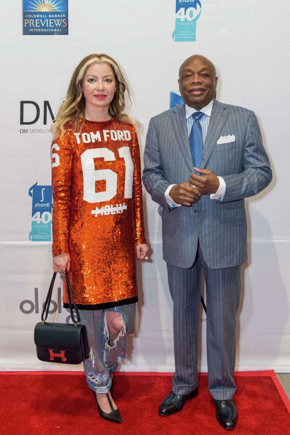 Sonya Molodetskaya and Willie Brown at the red carpet opening of 8 Octavia on December 17, 2015.