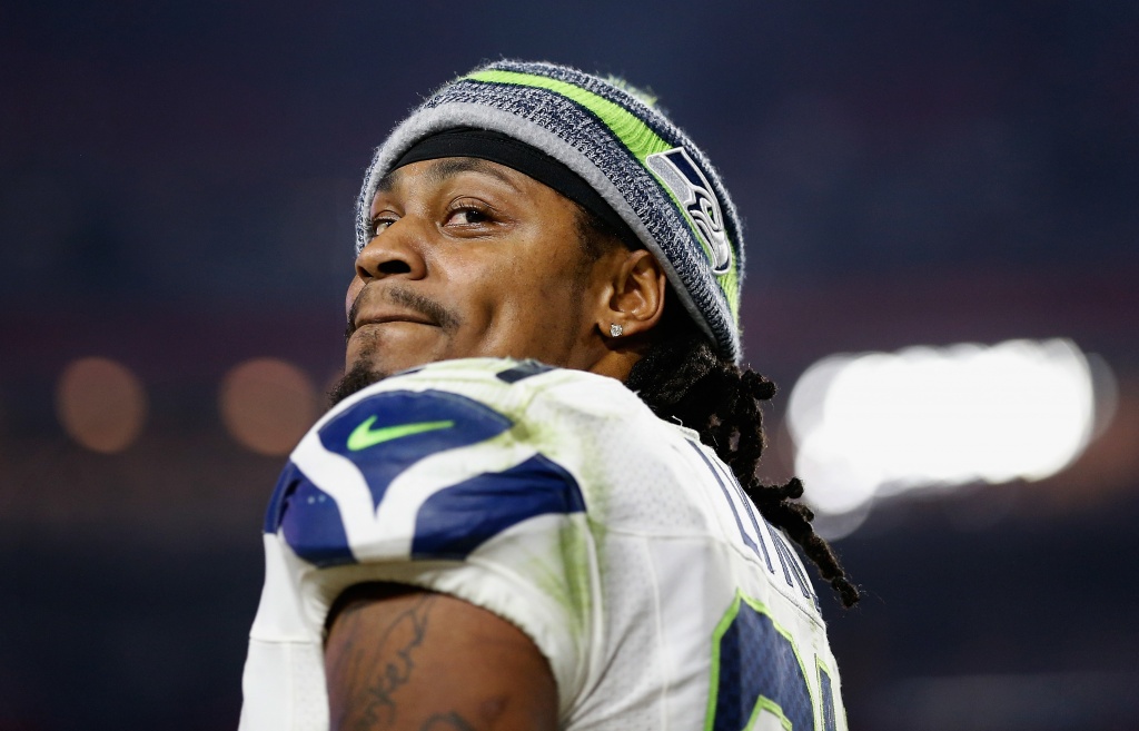 Seahawks RB Marshawn Lynch has custom jersey made of Skittles 