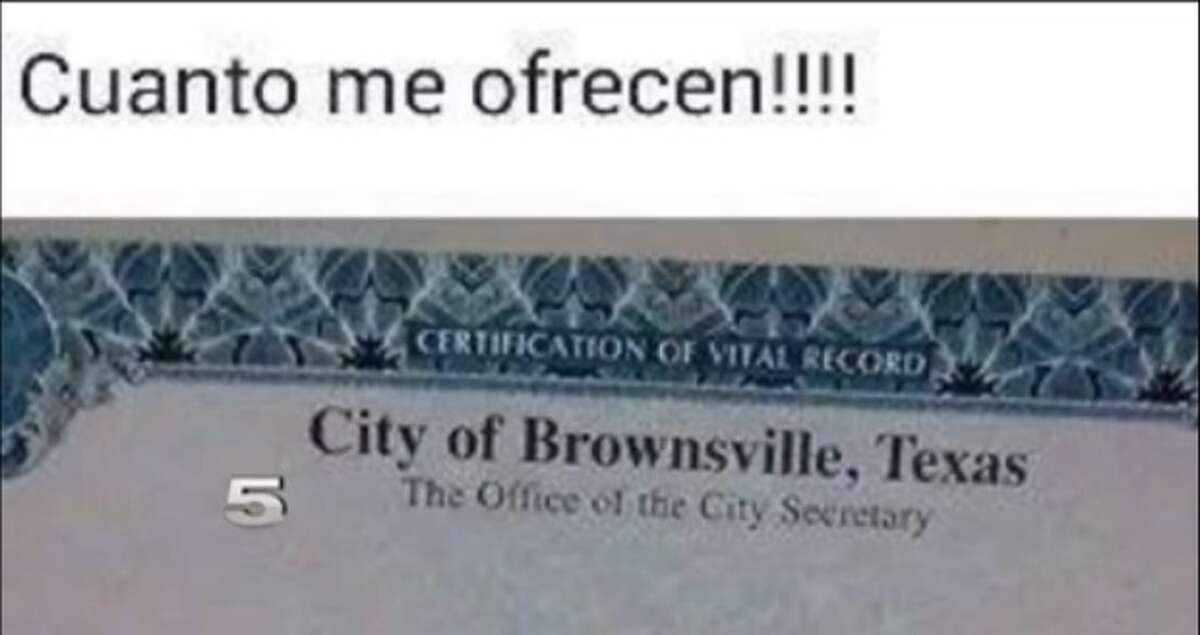 South Texas woman attempts to sell birth certificate on Facebook