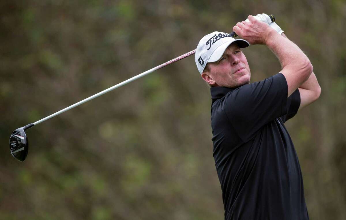 Steve Stricker tees off from the fourth hole during the final round of the Hero World Challenge golf tournament on Sunday, Dec. 7, 2014, in Windermere, Fla. (AP Photo/Willie J. Allen Jr.)