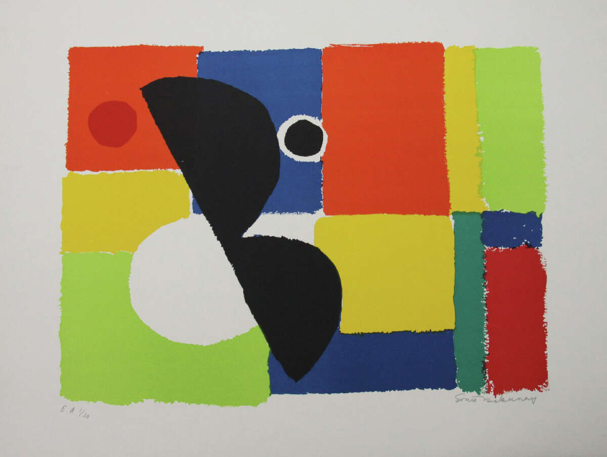 "Eclipse," a print by the late artist Sonia Delaunay (1885-1979), is among about a dozen prints on display at the Greenwich Arts Council through Wednesday, Jan. 7, 2015. Delaunay was known for her use of bright colors and geometric designs.