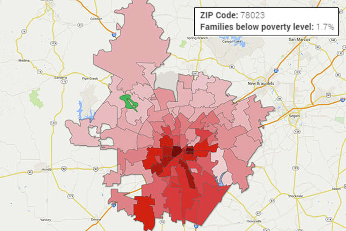 San Antonio ZIP Codes and poverty levels