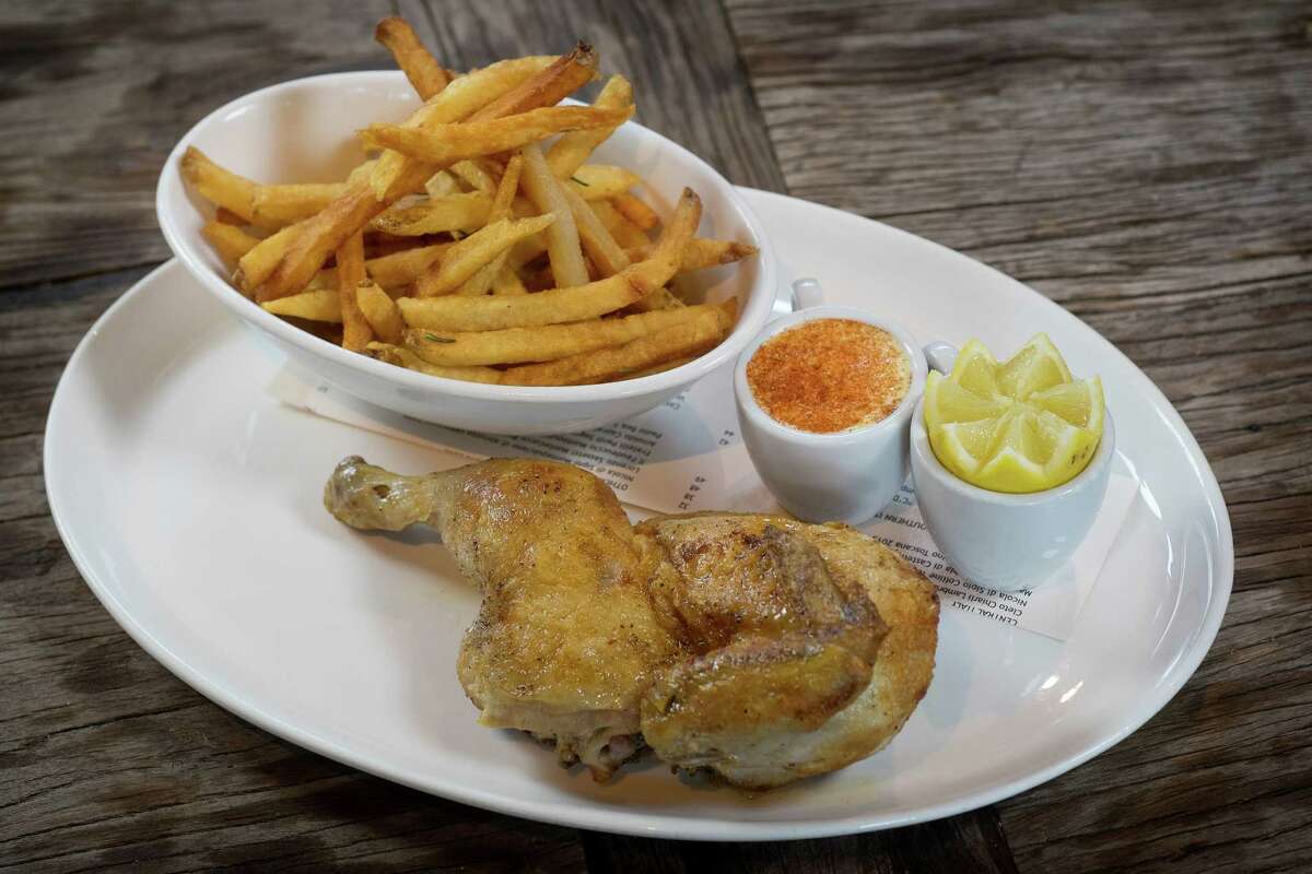 Roasted chicken with French fries