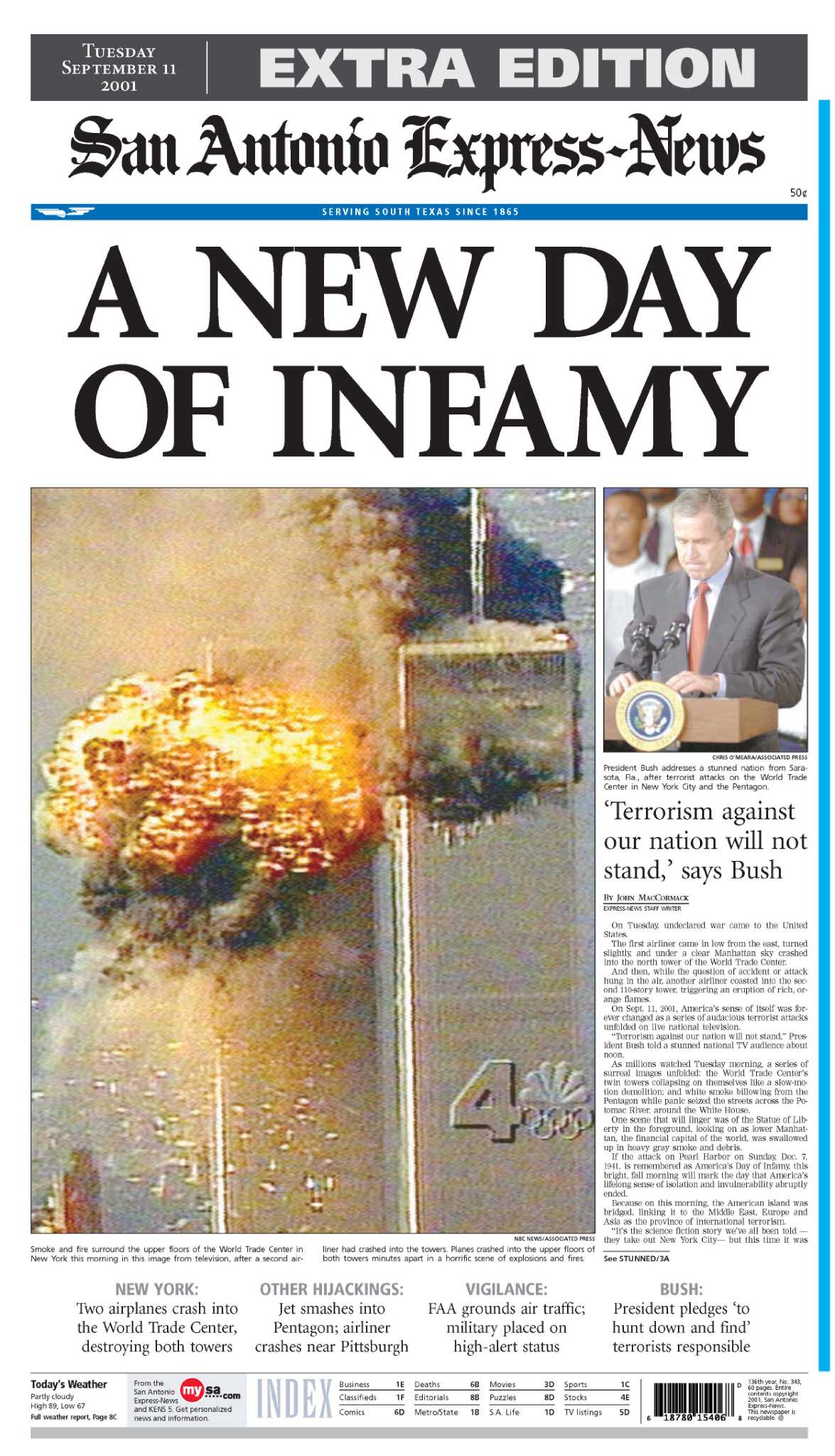 Express-News 150th Anniversary: How we covered the terror attacks of  September 2001