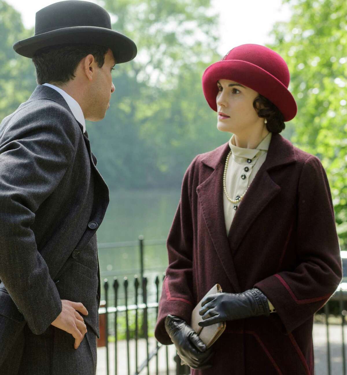Tom Cullen and Michelle Dockery co-star in the PBS hit, “Downton Abbey,” airing on “Masterpiece Classic.” Series five premieres Sunday. Dockery, who plays Lady Mary Crawley, says she was terrified when she first read the script. (Nick Briggs/Carnival Film for Masterpiece)