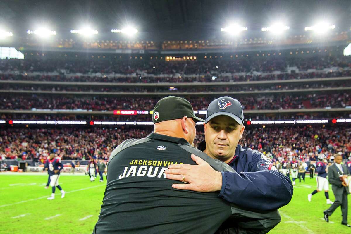 Texans coach Bill O'Brien, right, admitted the team has decisions to make at the quarterback position. "We've got to decide where we're going," after the team finished 9-7 but missed the playoffs.﻿