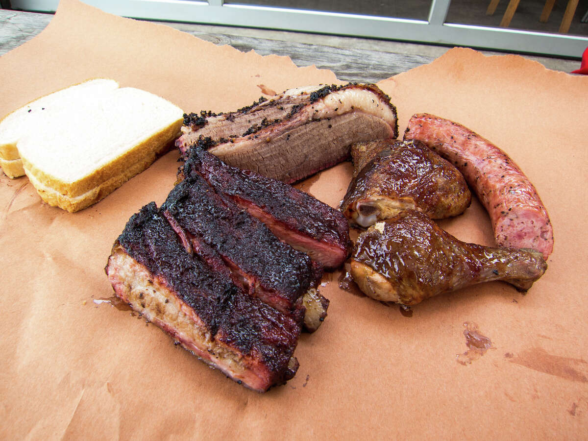 Smoked meats from Wesley Jurena's Pappa Charlies Barbeque trailer.