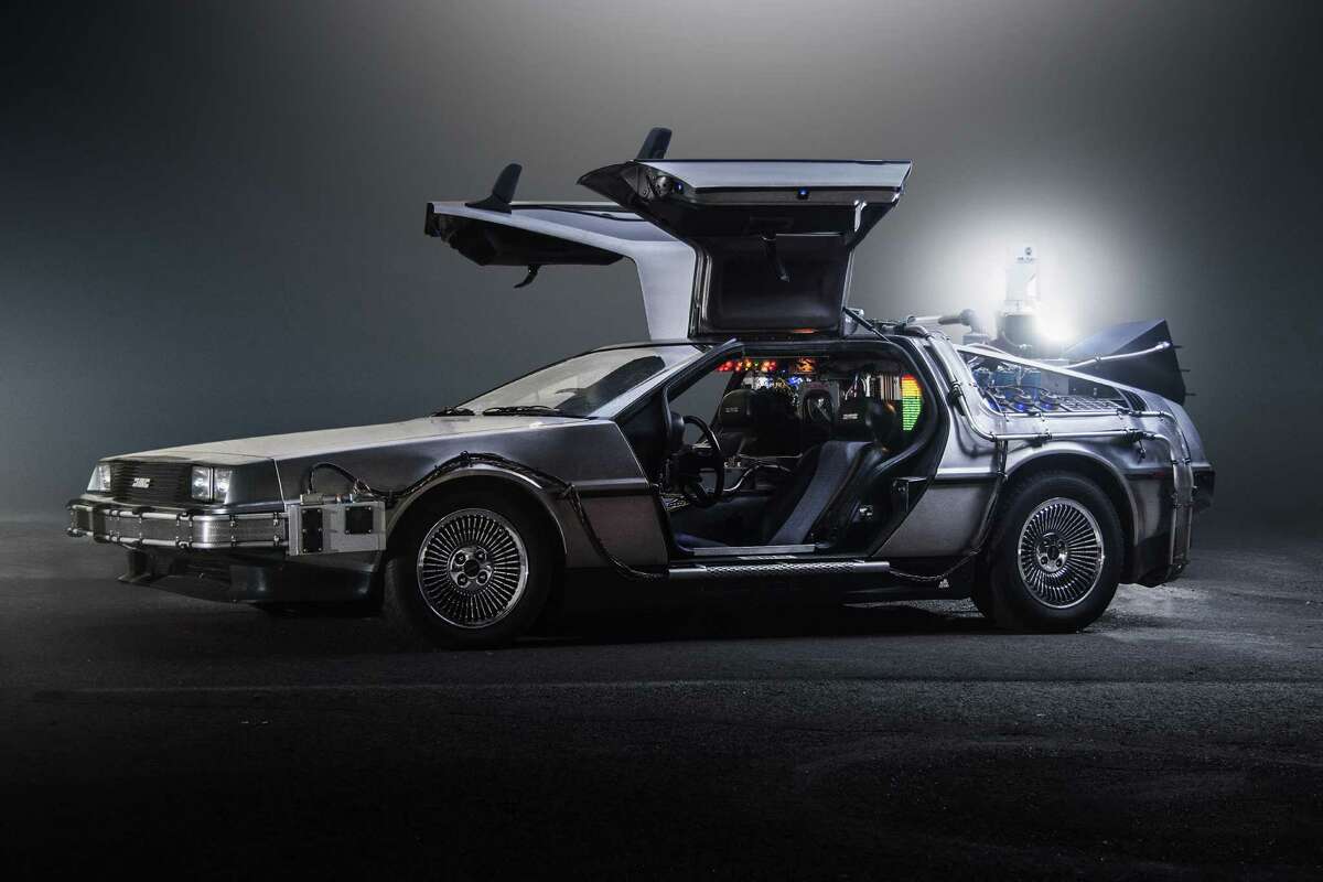 The DeLorean time machine  Dr. Emmet Brown built a flux capacitator-activated time machine from a DeLorean DMC-12. This plot device drove the highest grossing film of 1985, 'Back to the Future.' 