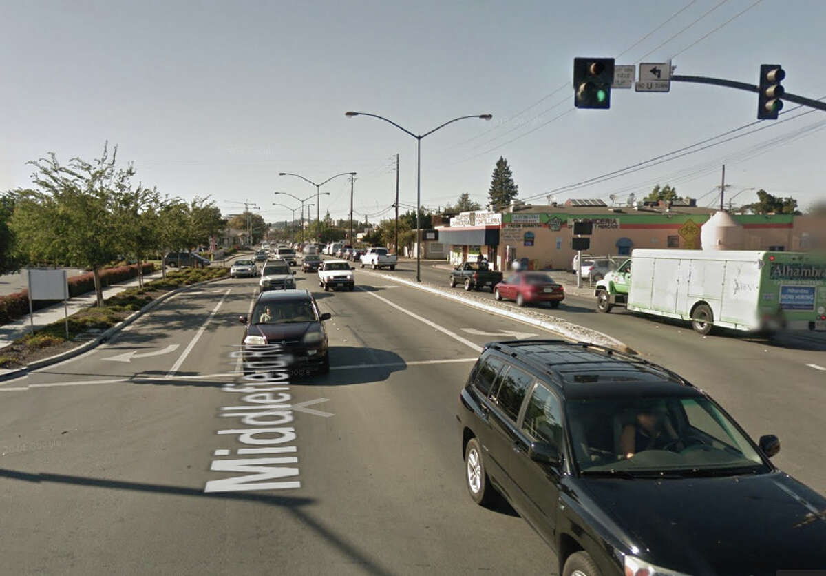 A CHP officer was hit while driving on Middlefield Road near Willow Street in Redwood City.