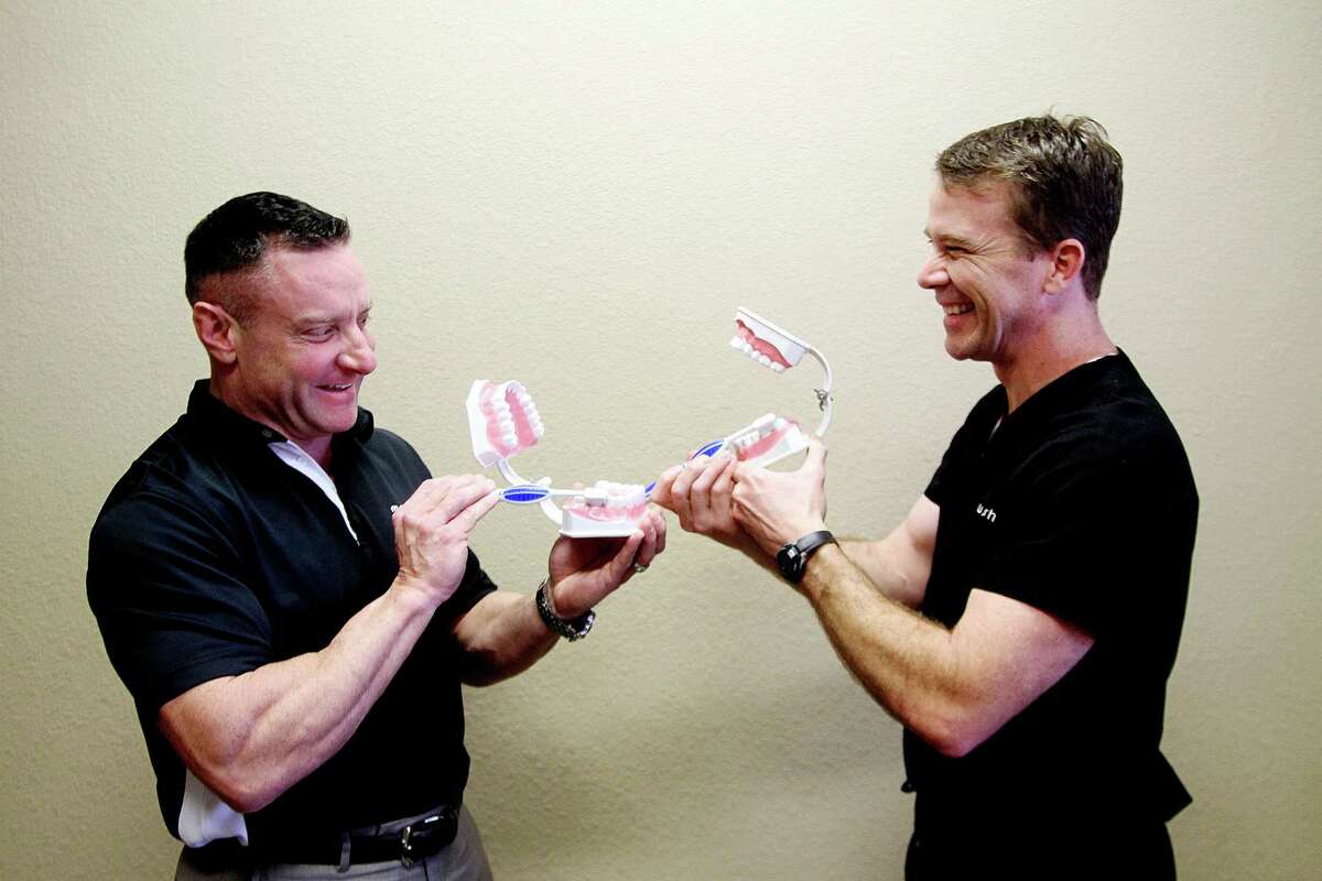 Dental hygienist Michael Davidson and dentist Dr. Michael Smith say the toothbrush they developed guides users on the correct angle to hold the brush, which they say is crucial to get at bacteria in the pocket just below the gum line.
