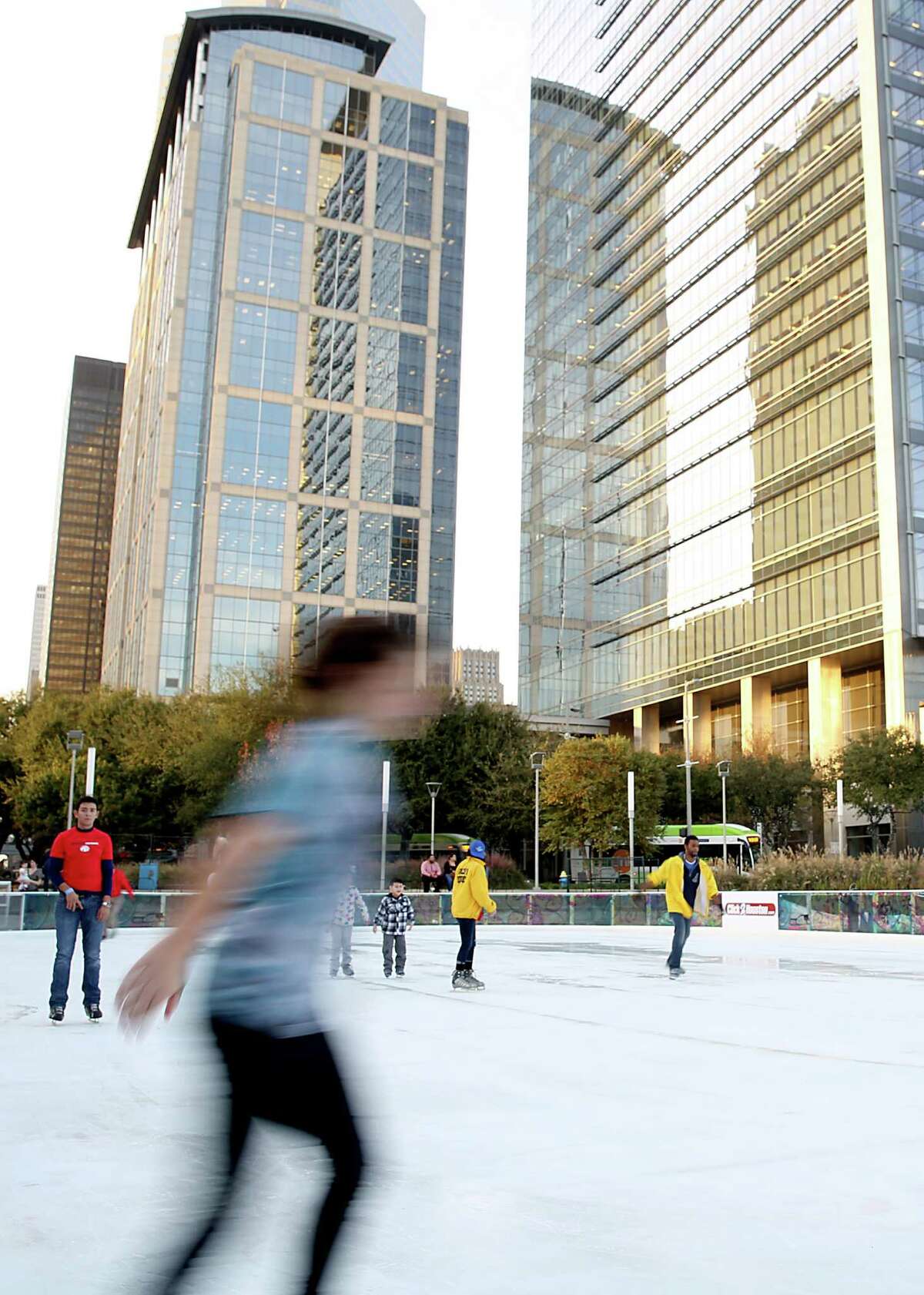Family friendly go skating at outdoor ice rinks