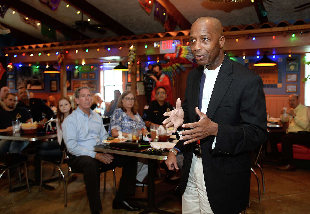 James White talks about firearm laws during an open discussion about open carry laws at the Press Club of Southeast Texas' meeting on Thursday. Photo taken Thursday, July 17, 2014 Guiseppe Barranco/@spotnewsshooter