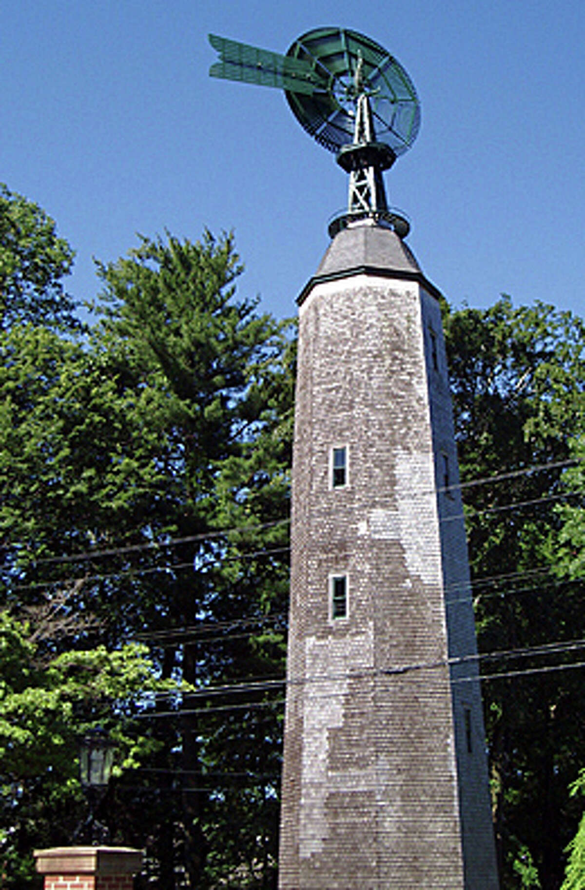 The historic Bronson Windmill is currently restored, leased and used as a cell phone tower. Courtesy: Greenfield Hill Village Improvement Society.