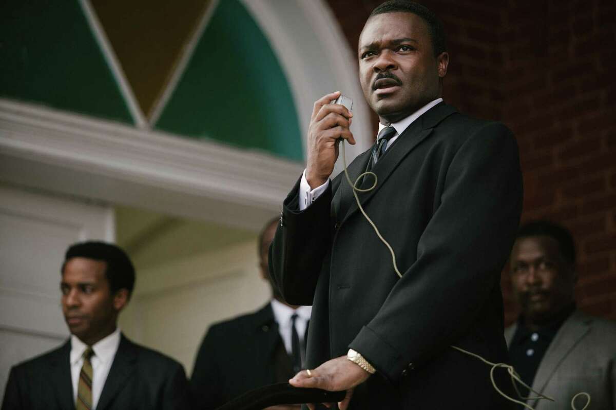 From left, Andrew Holland plays Andrew Young, David Oyelowo plays Dr. Martin Luther King, Jr., and Wendell Pierce plays Rev. Hosea Williams in "Selma" from Paramount Pictures, Pathe, and Harpo Films. (Atsushi Nishijima/Paramount Pictures)